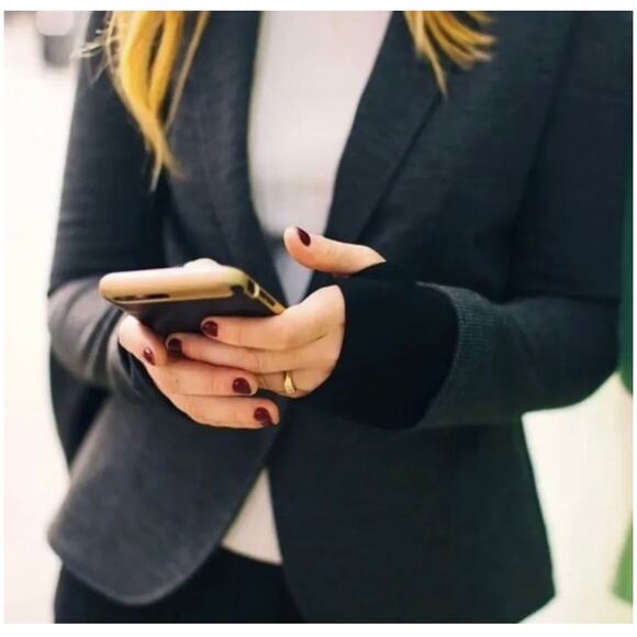 Betabrand Active Ponte Blazer Charcoal Medium Single Button - Picture 2 of 8